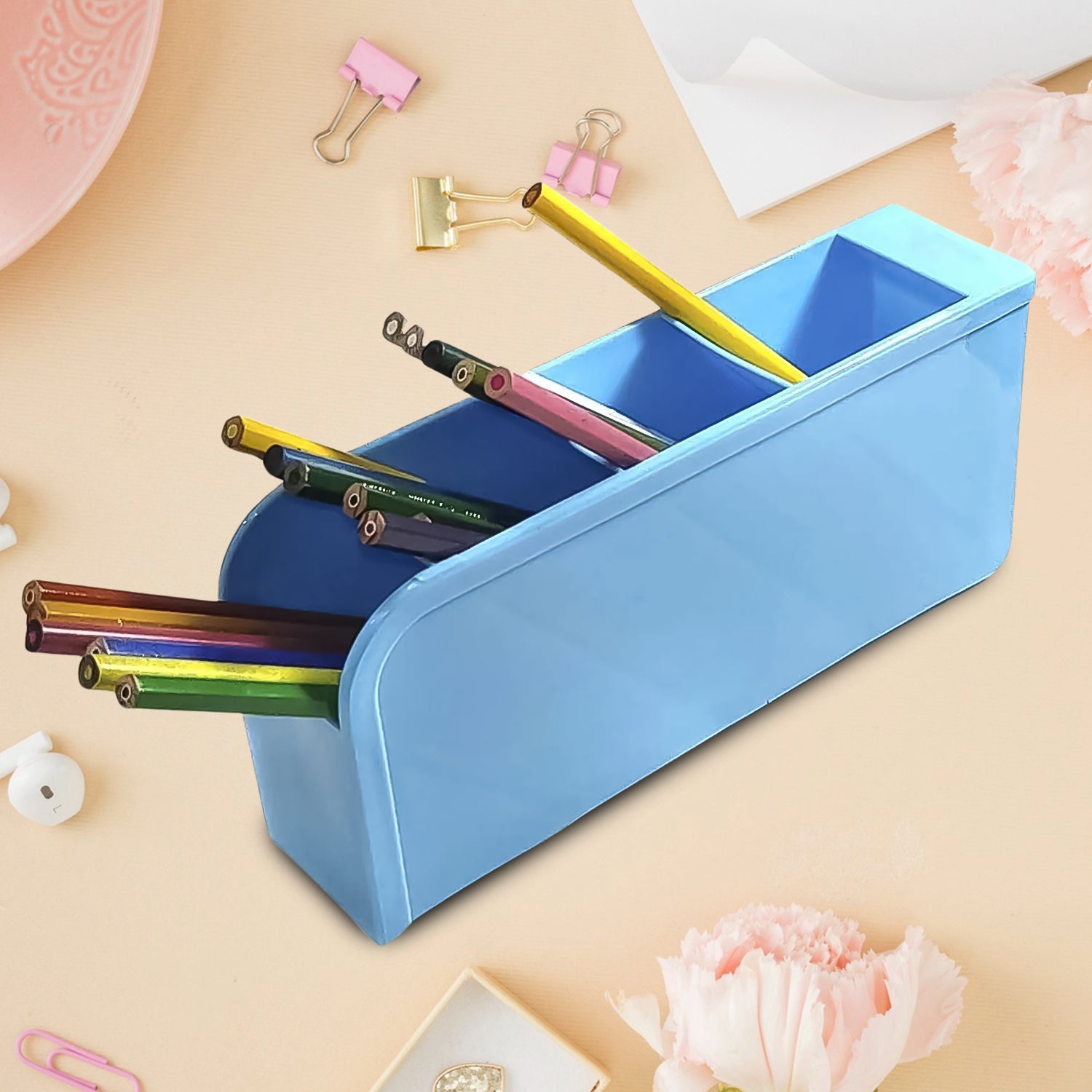 Multipurpose 4 Compartment Pen Holder Office Desktop (1 Pc) Multipurpose 4 Compartment Pen Holder Office Desktop (1 Pc)